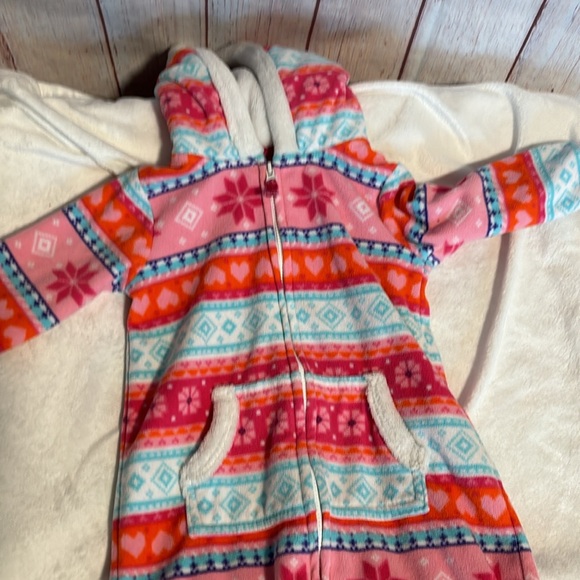 EUC 2 Pack Carters Hooded Zip-Up Fleece Jumpsuits Size 18 Months - Picture 6 of 11